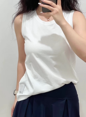 日系新款2025女装小眼睛刺绣背心无袖上衣显瘦百搭圆领T恤477509