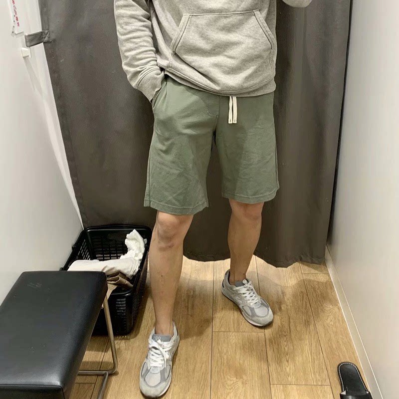 日系新款夏季男装水洗沙滩裤宽松运动裤休闲松紧腰短裤中裤425992