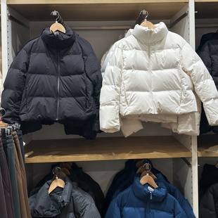 日系冬季女装无缝羽绒服短茄克立领防风保暖外套夹克面包服478578