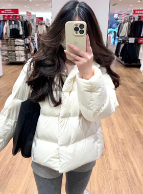 女装羽绒茄克柔软面料外套夹克云感立领蓬松羽绒服冬季新款479212