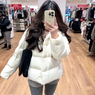 女装羽绒茄克柔软面料外套夹克云感立领蓬松羽绒服冬季新款479212