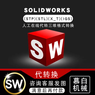 x_t stl igs obj 转换 SolidWorks 3ds人工在线代转三维格式 stp