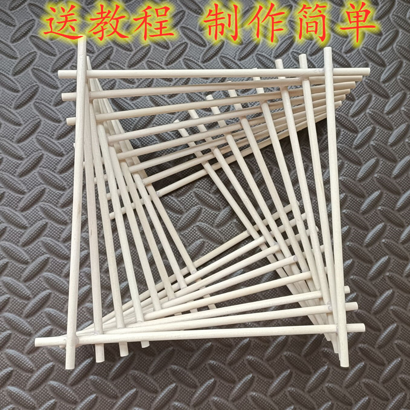 立构材料线构圆木棒手工制作成品