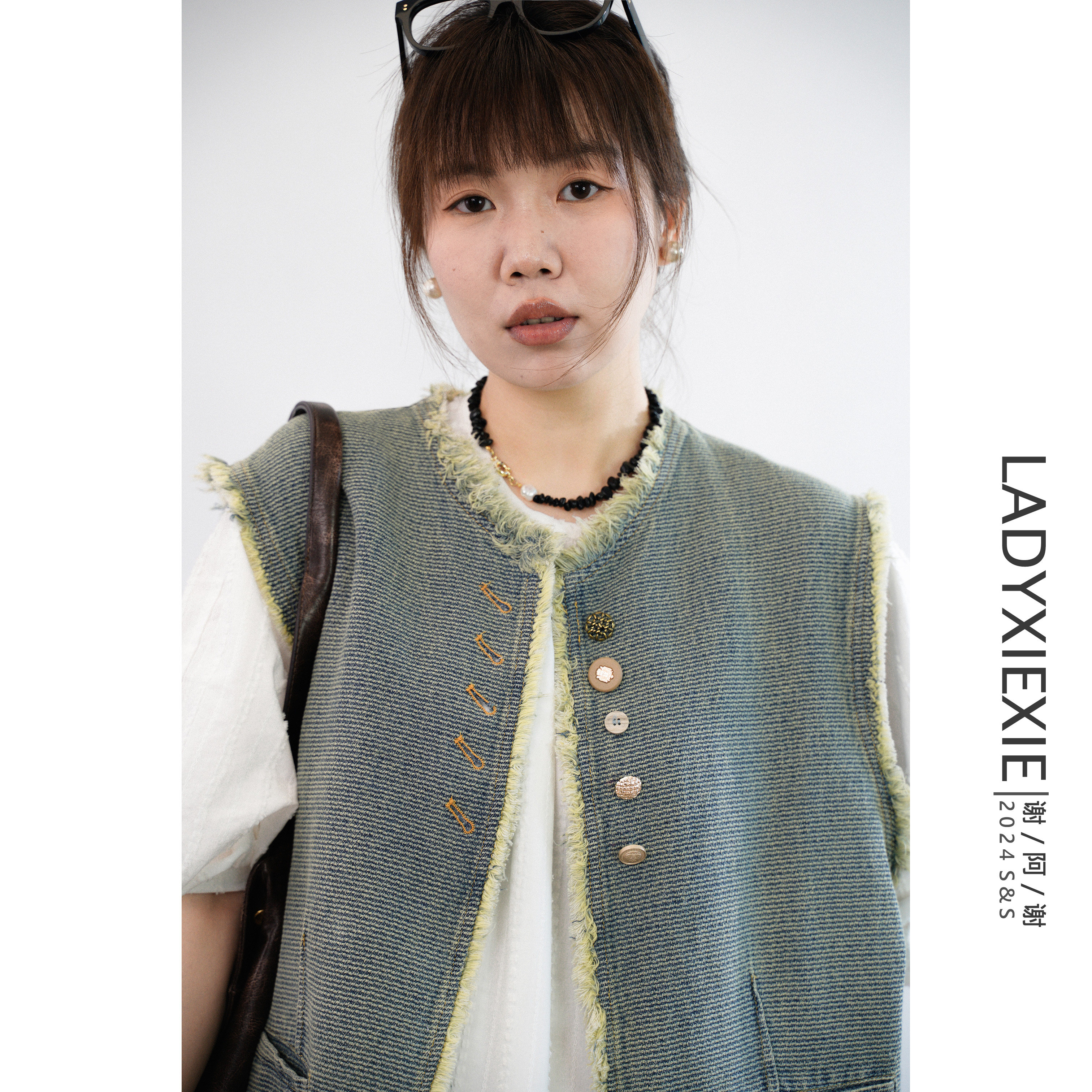 【LADYXIEXIE 8/12限时88折+满减】小香风复古流浪牛仔马夹外套女_虎窝淘