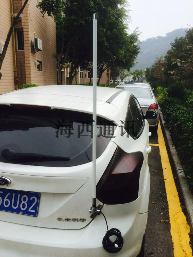 UV双段车载玻璃钢高增益天线苗子 车台手台车载夹边 无线电台天线