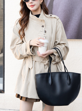 欧洲站头层牛皮真皮女包TR-Alger半圆托特包row单肩腋下水桶包潮