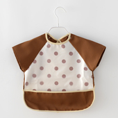 婴儿短袖 防水围兜男女宝宝外穿反穿衣儿童吃饭防脏罩衣幼儿园夏款