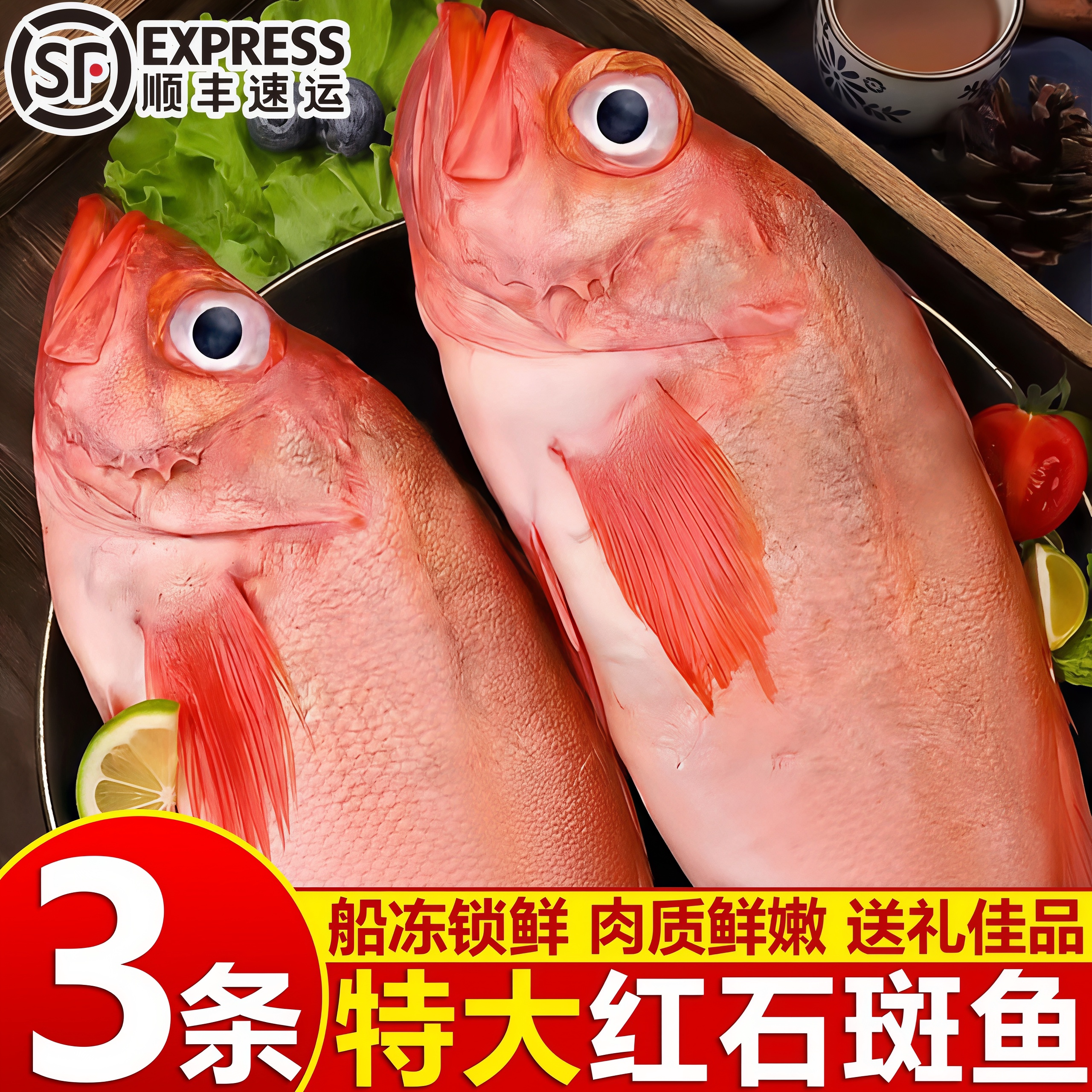 鲜活冷冻红石斑鱼大条包邮
