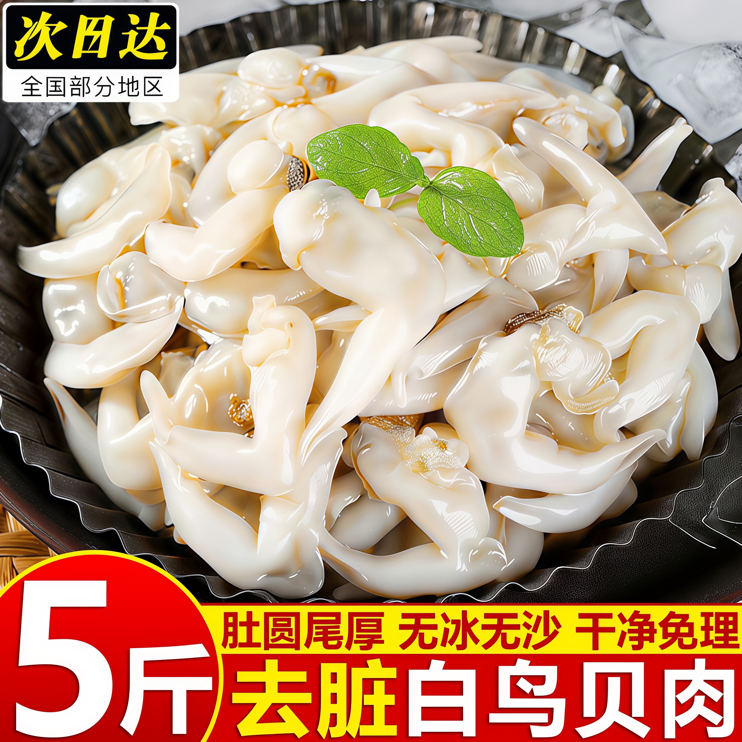 冷冻去内脏鲜活现剥无沙鸟贝肉