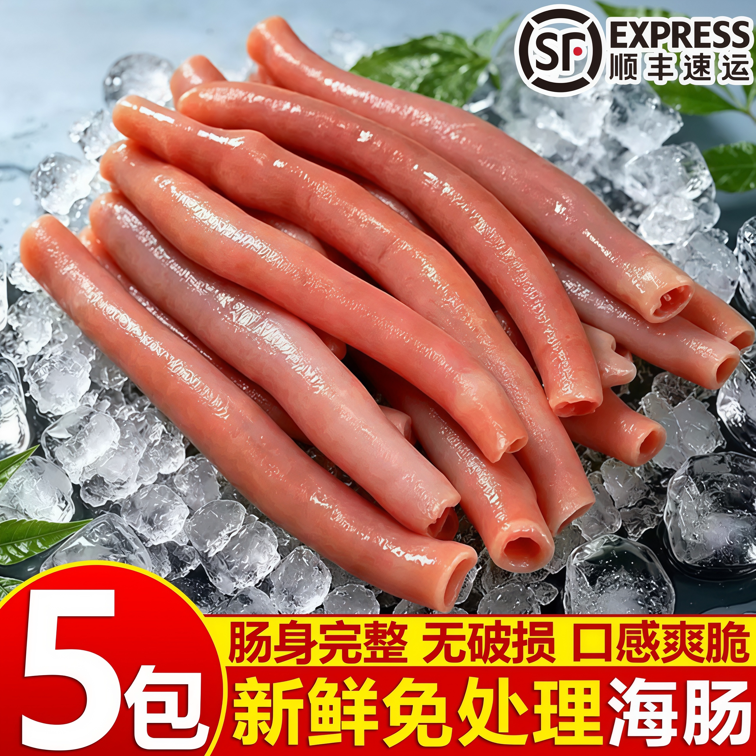 鲜活急冻无沙三去海肠沙虫子