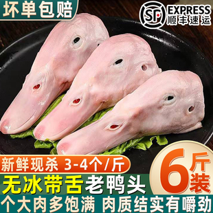 带舌鸭头现鸭头大号鸭头新鲜鸭头微黄老鸭头大号鸭头冷冻生鲜鸭头