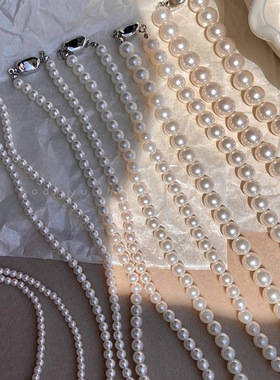法式小众同款高级感元宝扣珍珠项链女义乌源头工厂配饰品