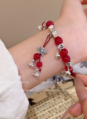 新中式半镯竹节蝴蝶手链女国风手饰学生古风小众轻奢高级感手串潮