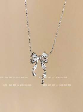 甜美蝴蝶结项链女简约时尚小巧百搭高级感小众锁骨链通勤个性颈链