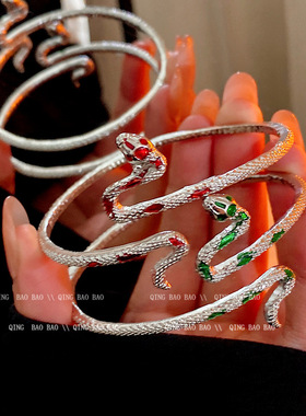 轻奢小众蛇形手镯女冷淡风时尚高级感百搭中性风ins个性手环手链