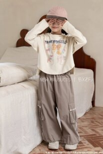 110 裤 160女童 工装 小资范春款