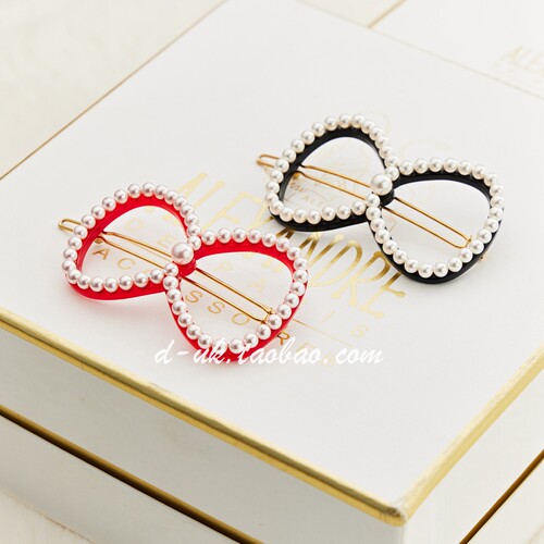 法国亚历山大发饰蜜糖蝴蝶结边夹