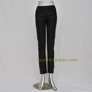 敦系列春秋装新款女黑色拨款小脚九分裤品牌折扣正品