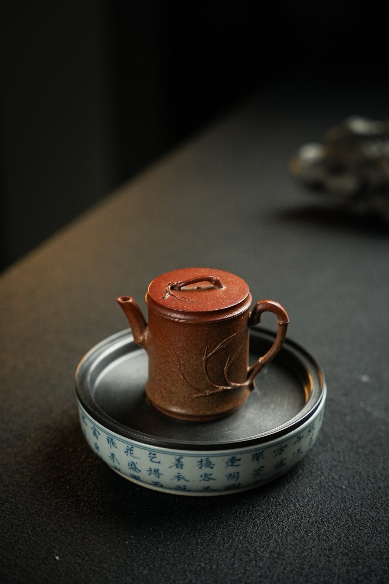 宜兴紫砂壶 黄金段泥柴烧 小竹茶壶