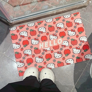 高级感 凯蒂猫防滑丝圈门垫地垫耐磨刮泥蹭土脚垫入户家用2025新款