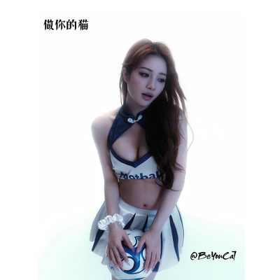 做你的猫：世界杯狂欢夜*美式拉拉队性感辣妹学院jk制服分体套装