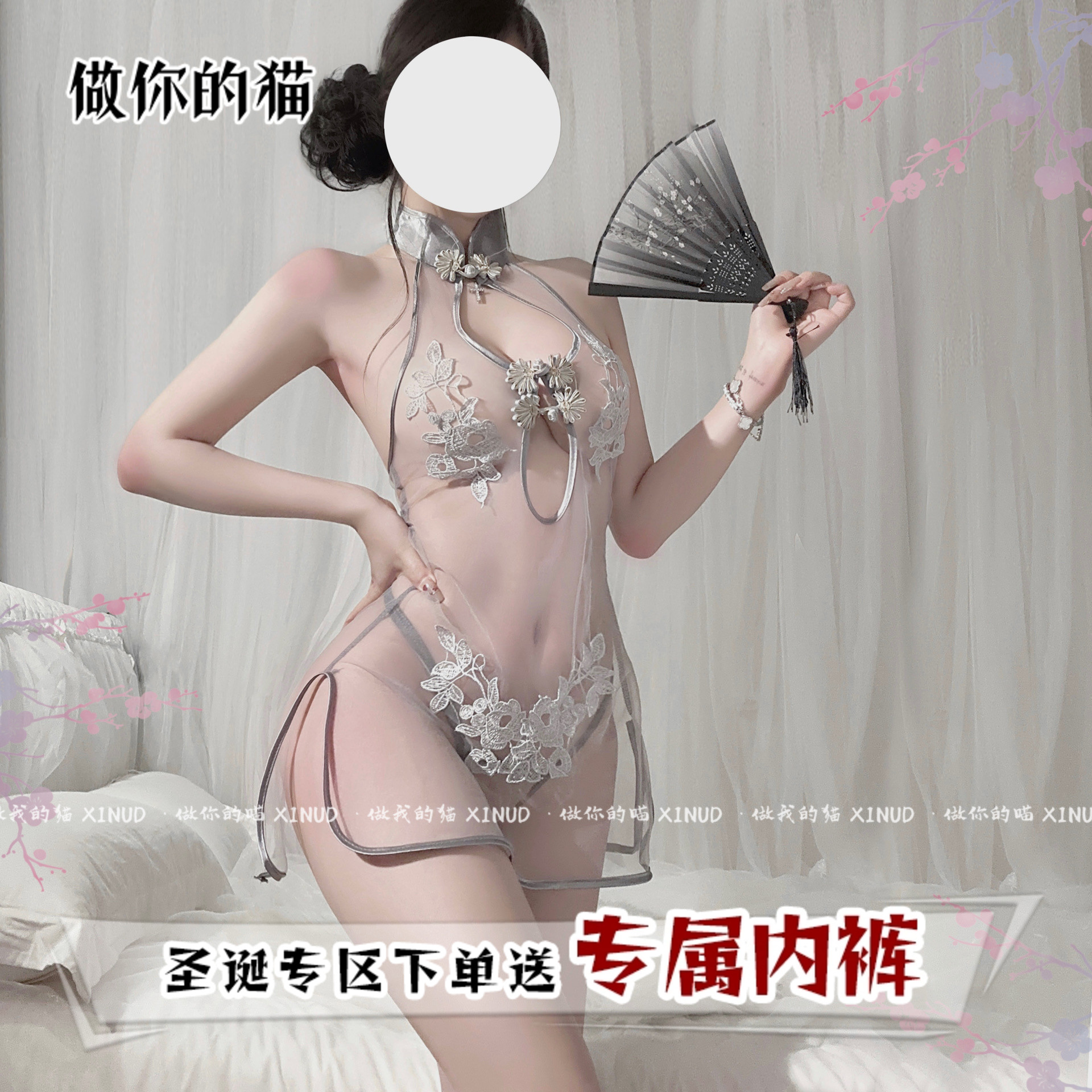 花朵刺绣显瘦私房家居古风睡衣