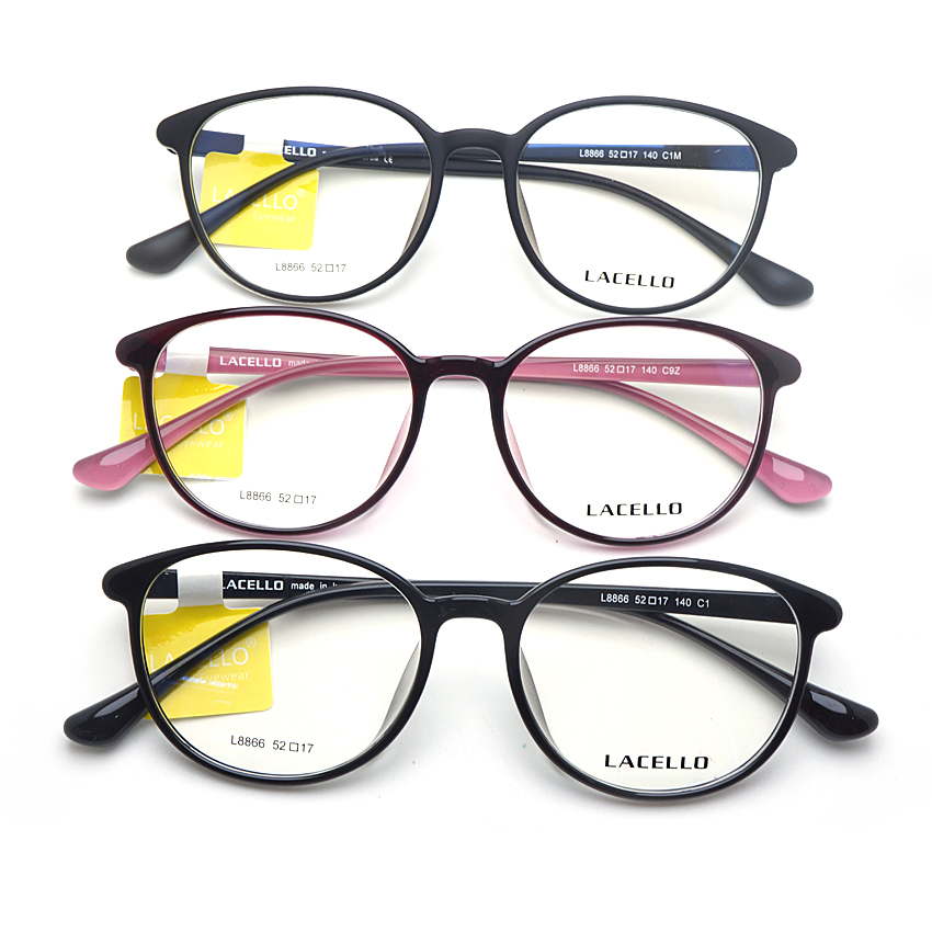 韩国lacello l8866光学眼镜框架环保材料超轻舒适验光配镜不易损