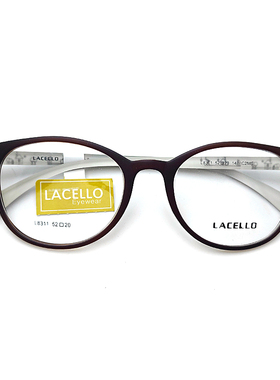 韩国LACELLO L8311深棕红色眼镜框架 超轻复古防滑耐脏不过敏