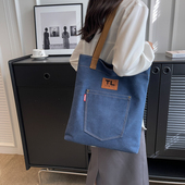 布袋包托特单肩通勤小巧时尚 学生上课放书慵懒风手提加厚帆布包女