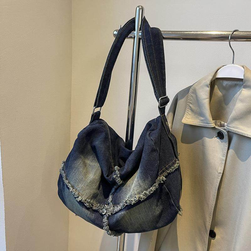 女士单肩斜挎牛仔帆布托特包时尚通勤包慵懒风复古水洗包包女新款,箱包皮具/热销女包/男包,托特包,淘宝优惠券,粉丝福利购,淘宝优惠卷