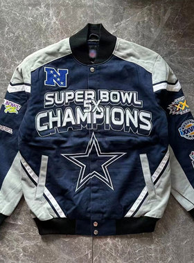 杜戴克NFL达拉斯牛仔队超级碗Cowboys春秋男女潮牌刺绣棒球服夹克