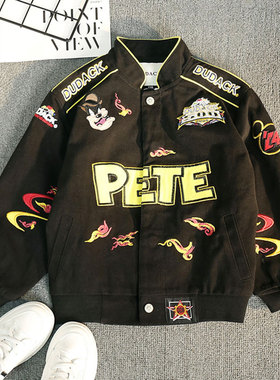 杜戴克2020新款欧美男童宽松休闲外套男女孩儿童童装男童加厚夹克