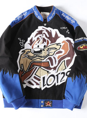 杜戴克2022年新款男女潮牌嘻哈棒球服秋冬加厚刺绣夹克宽松外套