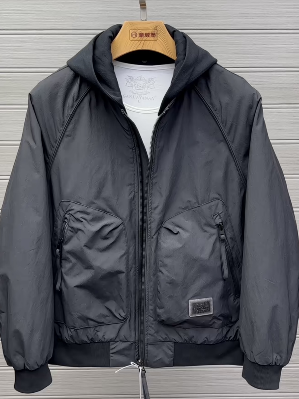 秋冬季新款男士拆卸帽棉服外套潮牌宽松防寒服时尚百搭二棉夹克男