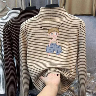 女童德绒打底衫秋冬男女中大儿童半高领保暖内搭长袖T恤洋气上衣