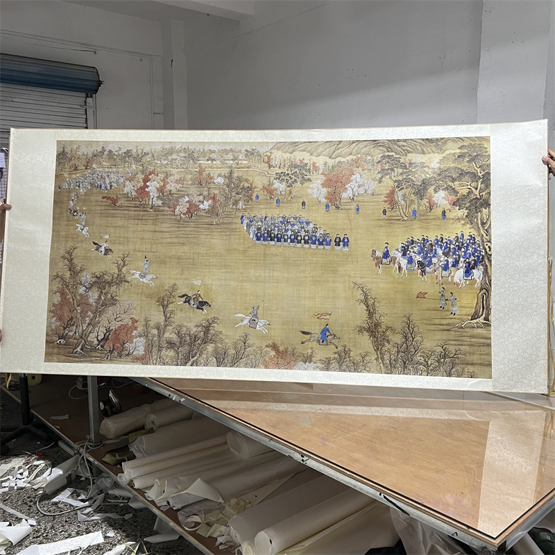 清郎世宁马术图仿古宫廷画