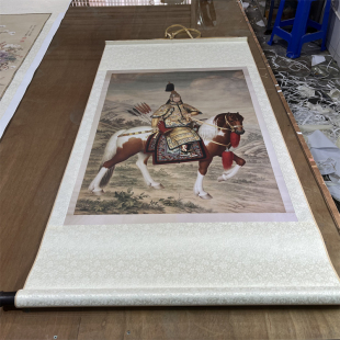 郎世宁 乾隆大阅图 名家字画装裱挂画人物画微喷复制挂轴装饰画