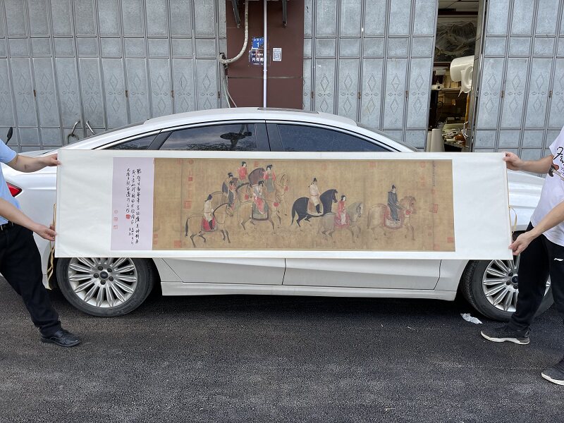 张萱 虢国夫人游春图 高清微喷复制品定制装饰画古书画字帖临摹