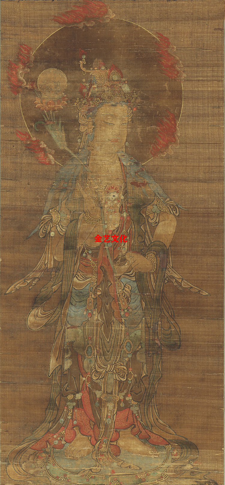 嘉德观音 佛像人物画国画竖版挂画礼品画微喷复制装饰画临摹学习