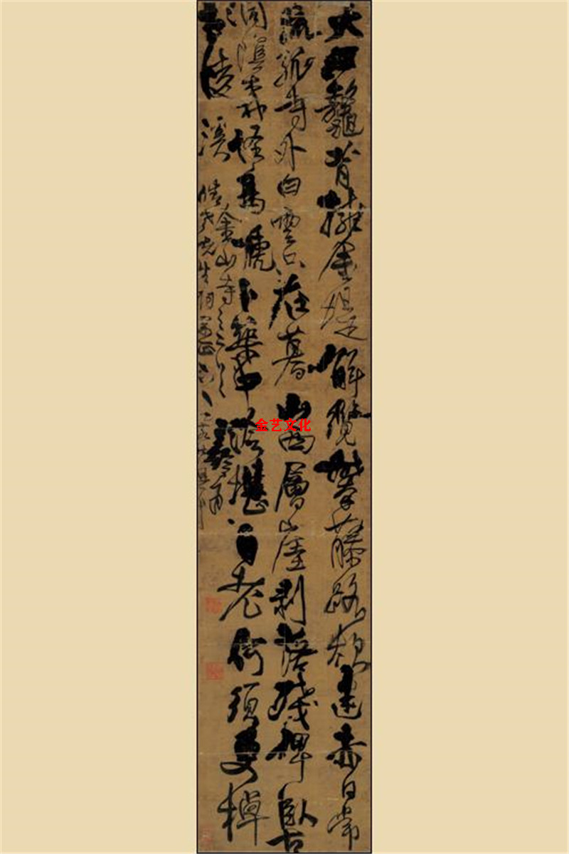 王铎 咏金山寺 客厅卧室七尺条幅人气古董仿古草书毛笔书法字画