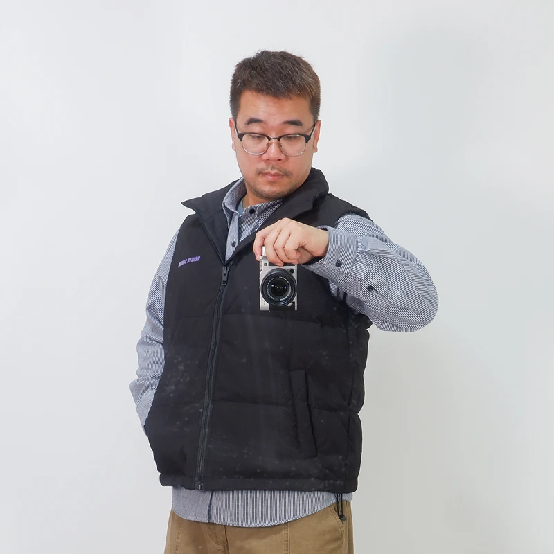 民生铺子美式冬季立领字母印花羽绒服马甲男90白鸭绒宽松休闲坎肩