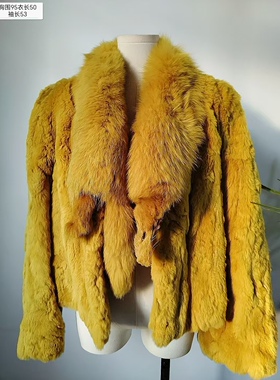 狐狸毛貂皮大衣女龙猫皮草黄色皮草外套通勤风貂绒马甲真毛獭兔绒