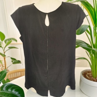 法式圆领衬衫真丝缎面上衣小香风黑色法式宽松条纹背心不规则丝绸