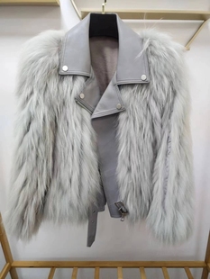 貂皮外套水貂毛拼接狐狸毛绵羊皮皮草外套女皮毛一体大衣整皮上衣