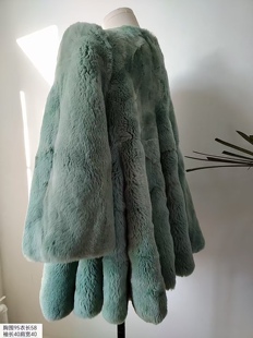 狐狸毛龙猫皮草法式高级感外套水貂马甲獭兔毛南油中古貂绿色大衣