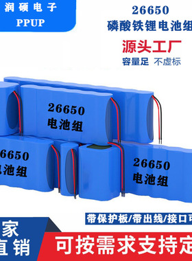 3.2V定制大容量6.4V路灯12.8V户外监控26650磷酸铁锂太阳能充电池
