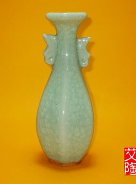 钧窑裂纹釉工艺品小摆件仿古瓷器