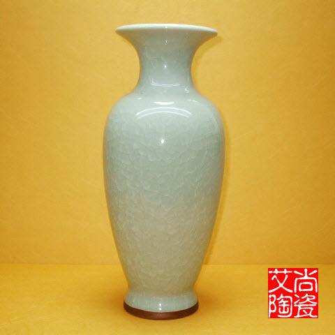 钧瓷观音瓶白纹片花瓶裂纹釉仿古瓷器仿钧窑陶瓷家居装饰花瓶摆件