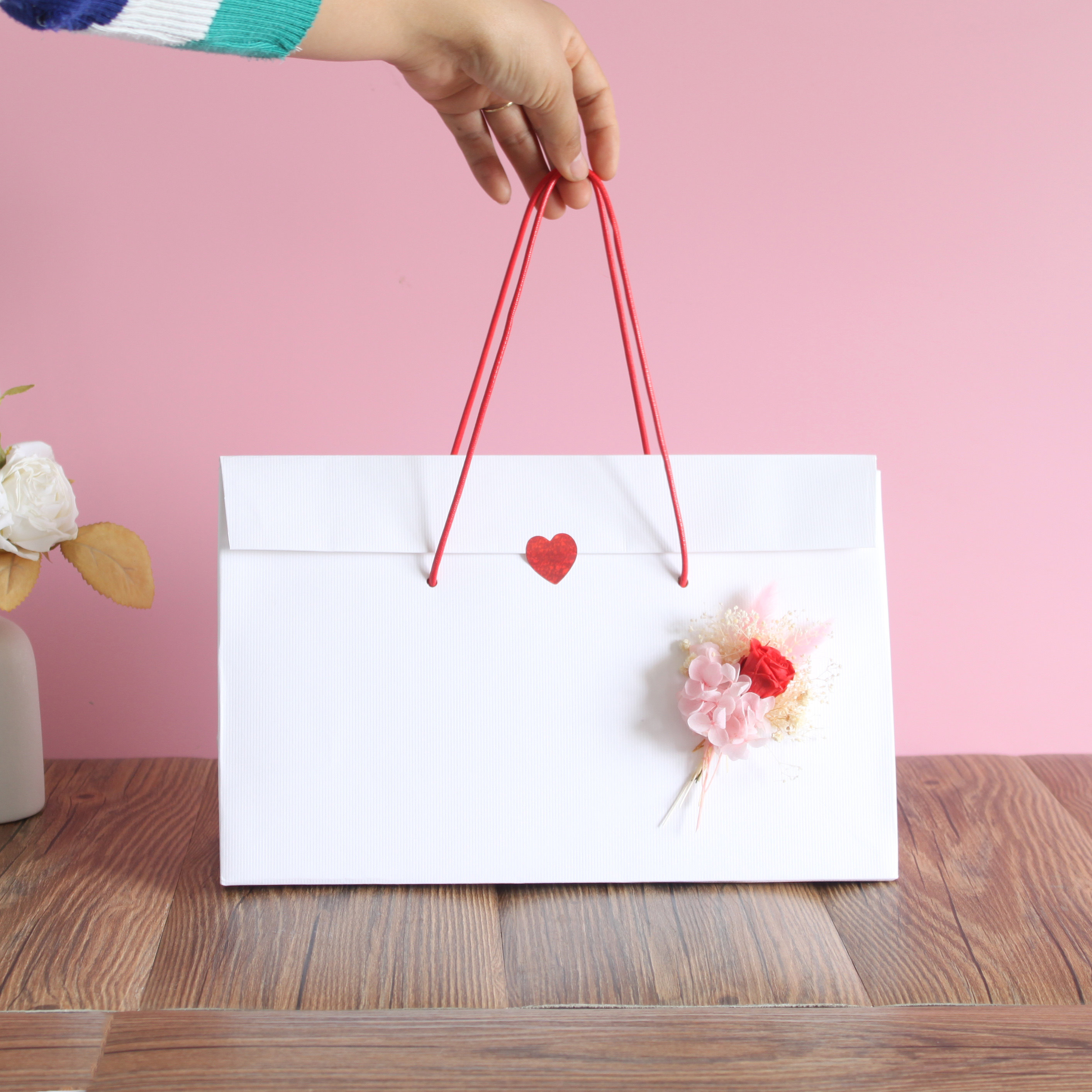 高级感花束礼物袋精致小礼袋纯色包装纸袋白牛皮手提袋定制伴手礼,包装,礼品袋/塑料袋,淘宝优惠券,粉丝福利购,淘宝优惠卷