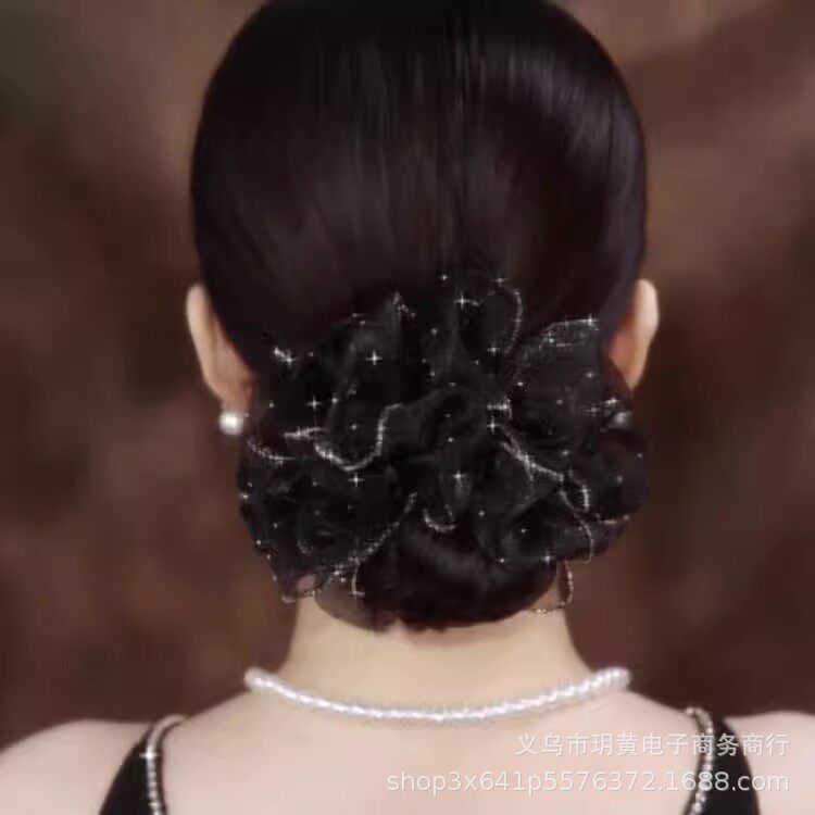 韩式满天星发圈优雅高弹力盘发头绳皮筋气质简约发饰女橡皮筋头花